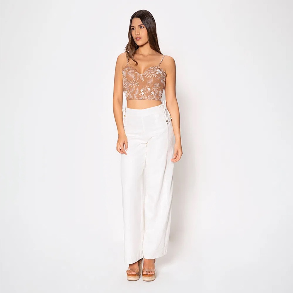 Off White Palazzo Trousers